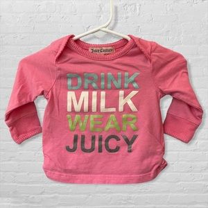 Juicy Couture Baby Girl Pink Drink Milk Wear Juicy